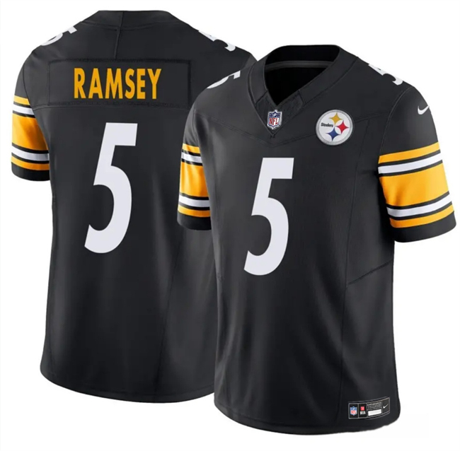 Youth Black Pittsburgh Steelers #5 Jalen Ramsey 2023 F.U.S.E. Vapor Untouchable Limited Stitched Football Jersey